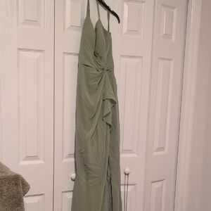 Azazie Aribellla PistachioGreen Maxi Dress